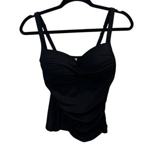 Sea Level Women's Twist Front Tankini Top Black Size 8